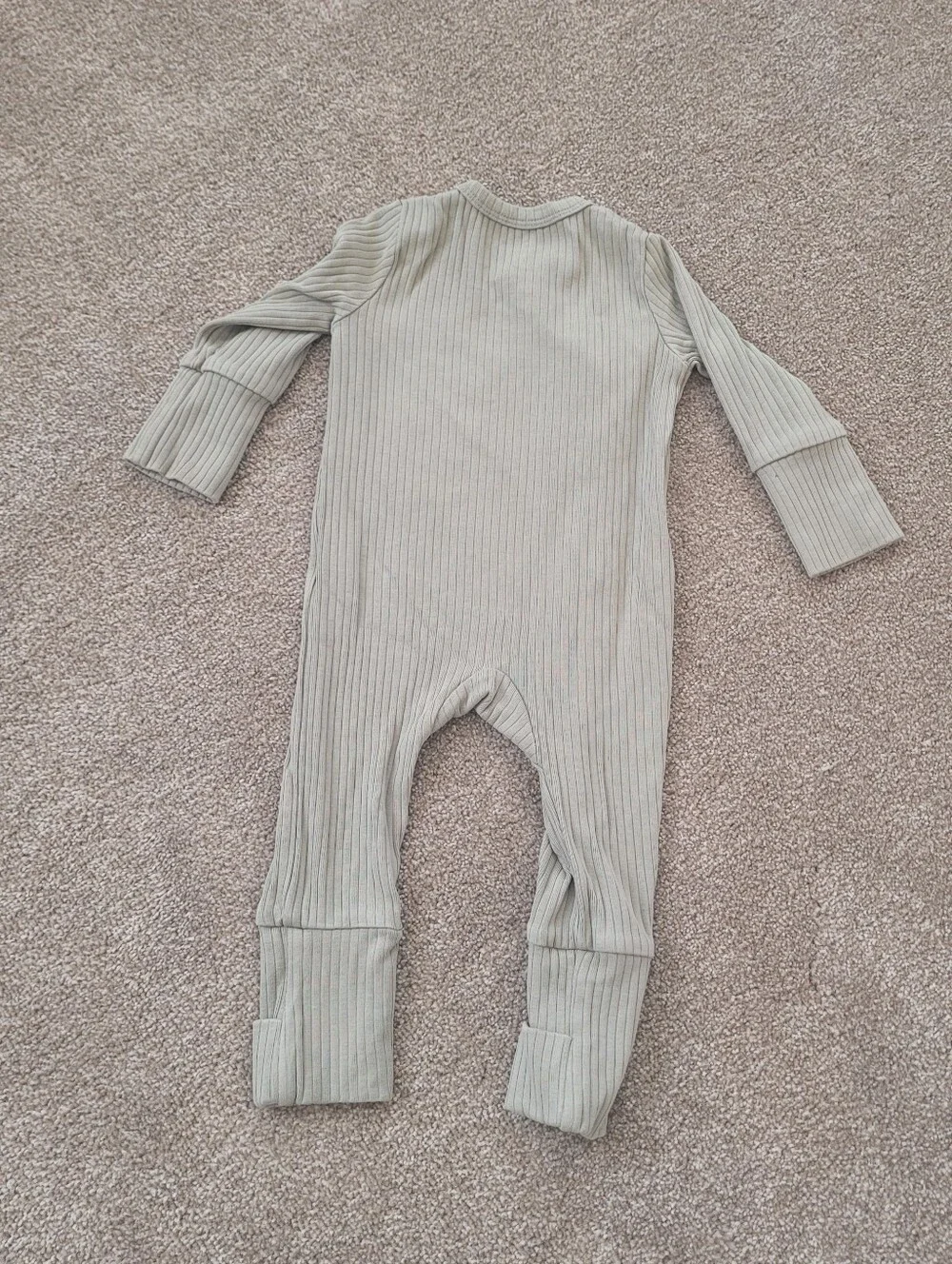 Hema Baby Bamboo Green Ribbed Pajamas Size 0-3 Months